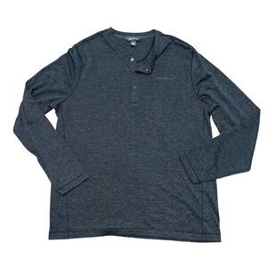 EDDIE BAUER MEN’s Grey Henley Pullover Size XL